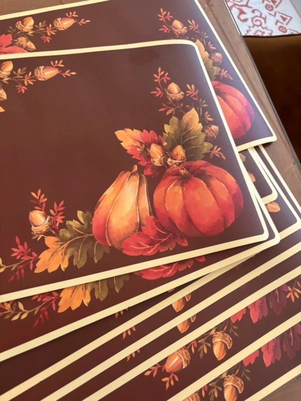 Autumn Pumpkin Placemats - Fall Harvest Design set of 9